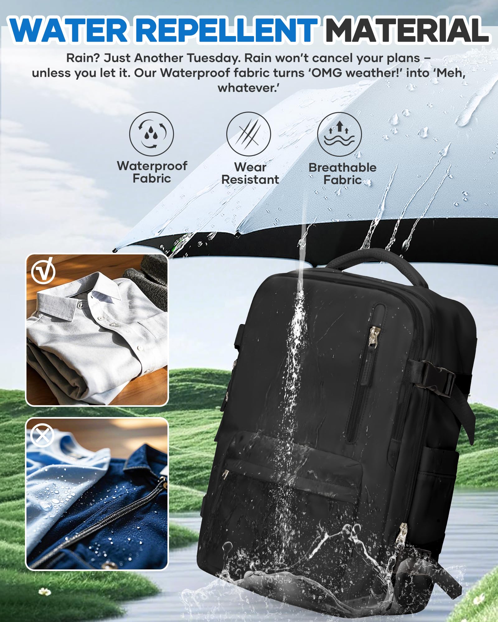 BJLFS Zaino Ryanair 40x30x20 Sottovuoto con Pompa Zaino da Viaggio Ryanair | Borse da Cabina per Ryanair con Tasca Antifurto Bagaglio a mano Easyjet Sottovuoto Impermeabile Zaino Laptop 16 Pollici