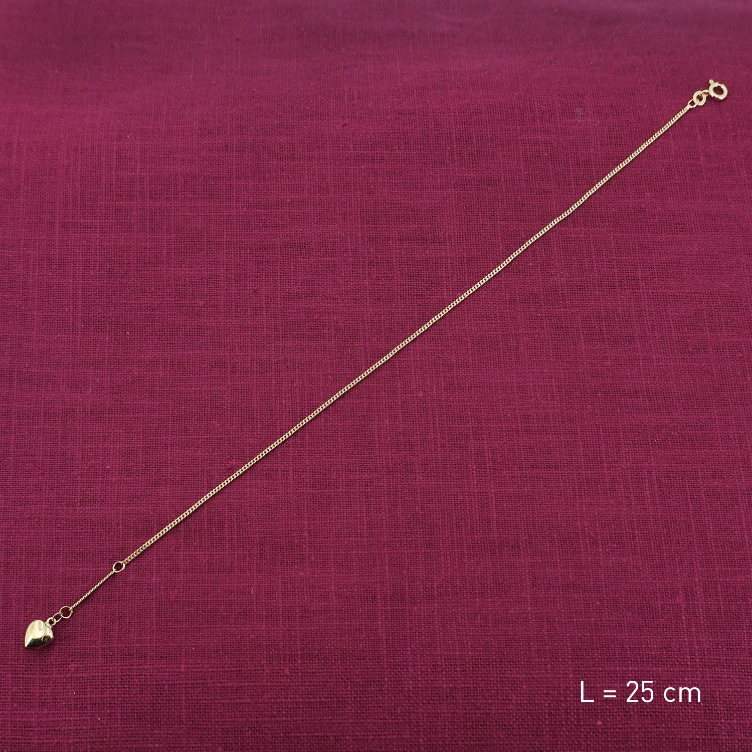 trendor Fußkettchen Gold 333 Fußkette mit Herz-Anhänger 15291 | Fußschmuck für Damen, Kette aus Echtgold, Made in Germany