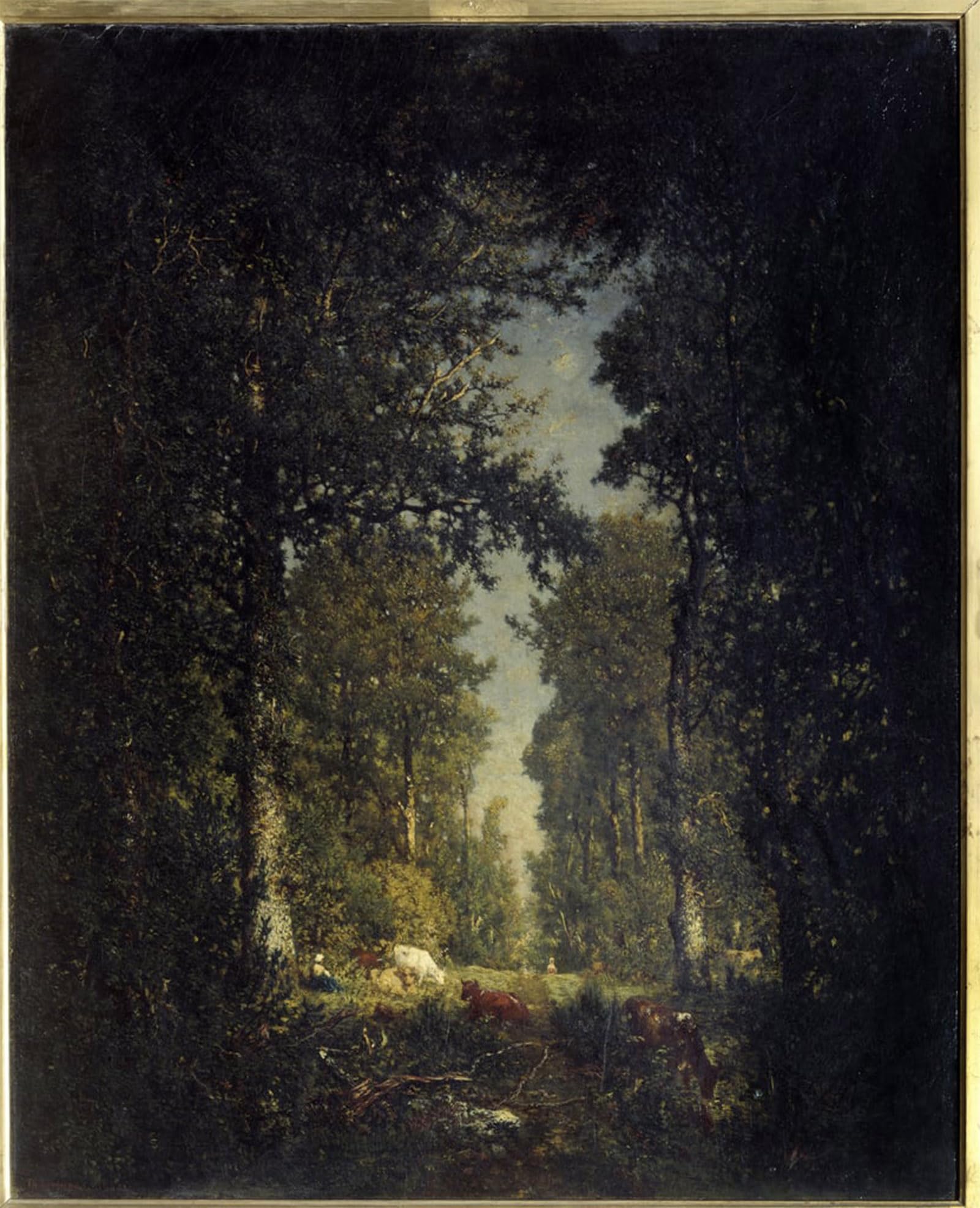 ARTXLXXBN Famous Painting Art Wall Decor Abstract Art Picture an Avenue Isle Forest by Pierre Etienne Theodore Rousseau Animal Pictures for Home Decor 60x90cm