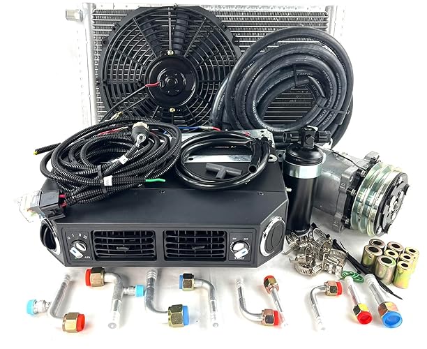 A/C KIT UNIVERSAL UNDERDASH EVAPORATOR 432-100 12V WITH ELECTRICAL HARNESS Black