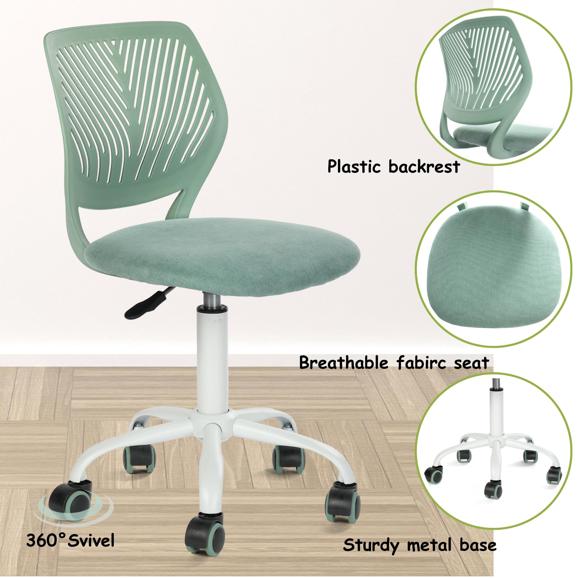FurnitureR Home Office ergonomiczne krzesło obrotowe z kółkami z regulacją wysokości, nowoczesne krzesło komputerowe do gabinetu i biura