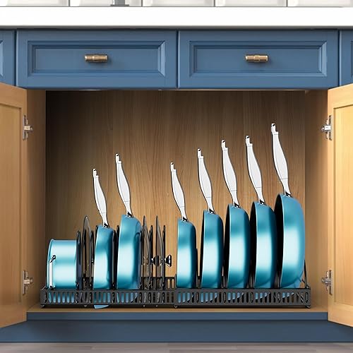 Miniatura 7 de Organizador de ollas y sartenes expandible para armarios de cocina
