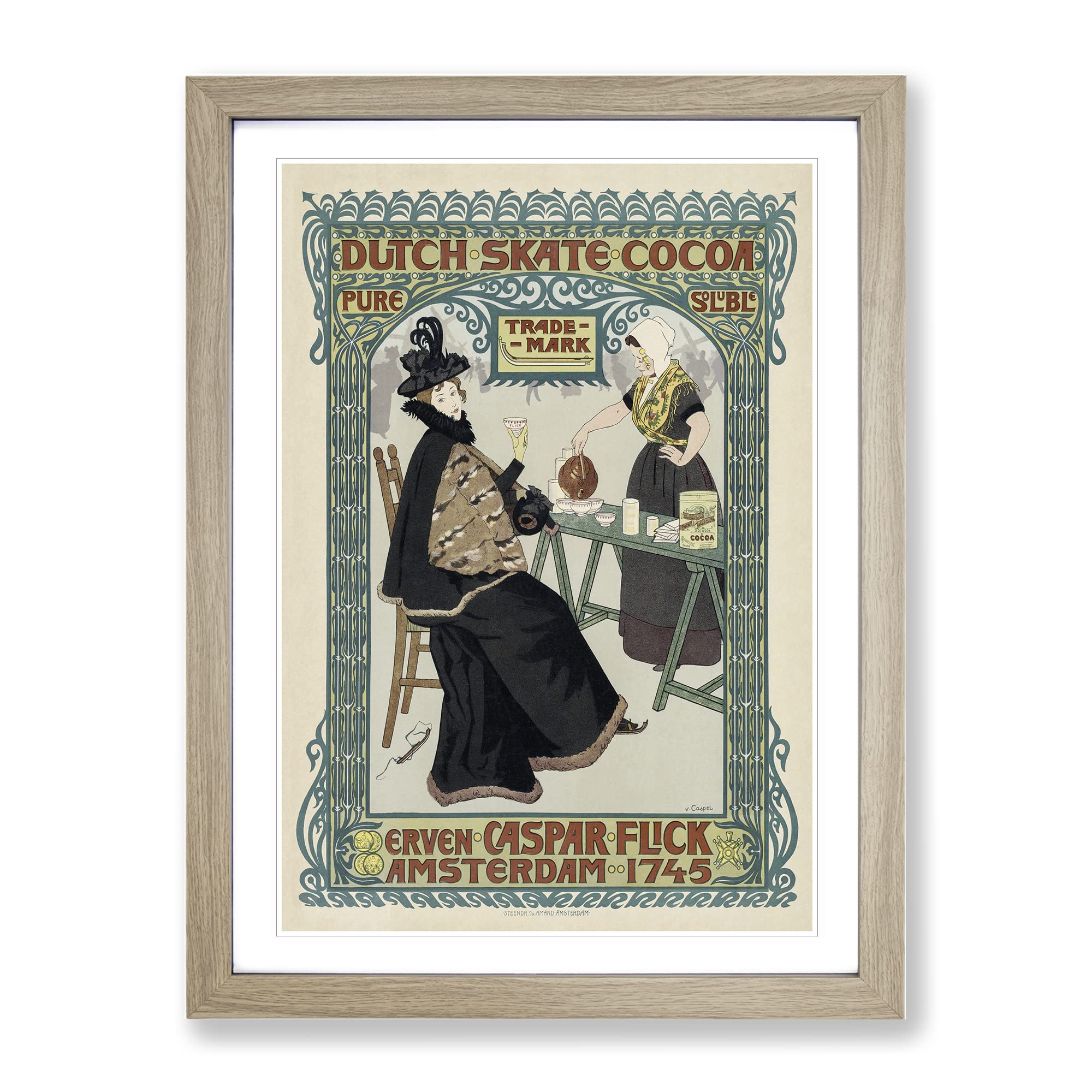 Dutch Skate Coco By Caspel Advertisement Vintage Framed Wall Art Print