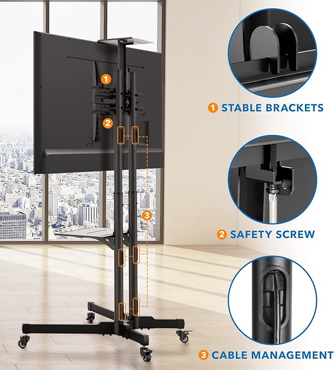 Soporte Móvil para TV de 37 a 70 Pulgadas con Ruedas miniatura 4