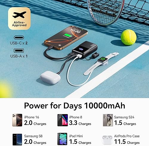Miniatura 6 de INIU Mini cargador portátil, pequeño banco de energía PD de 45 W, 10000 mAh USB C de entrada y salida de batería de carga rápida, paquete de batería