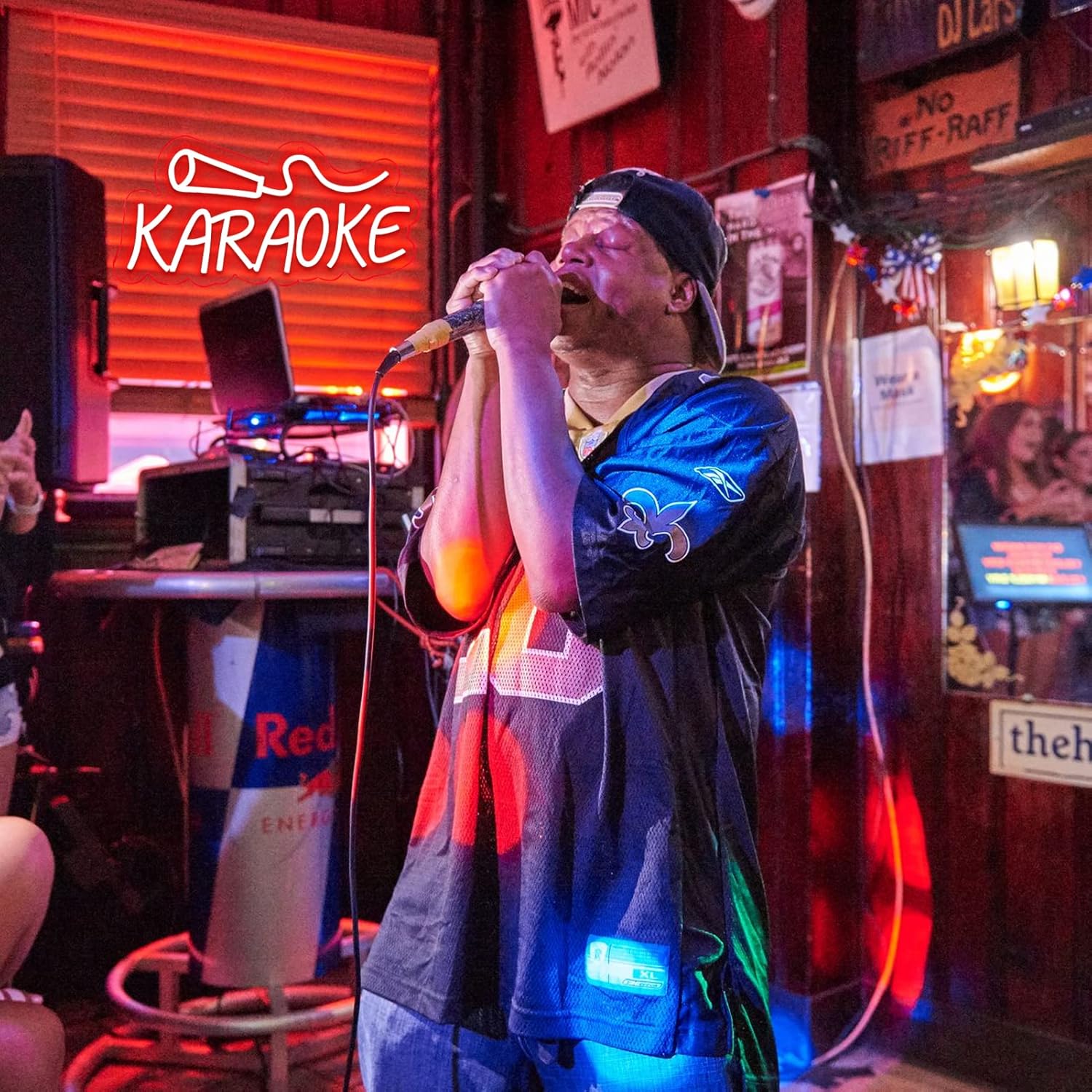 Karaoke Neon Sign for Music Bar,Pub,Club,Karaoke Stor Wall Art Decor,Light Up Your Space,Red Color,5V USB Power Supply