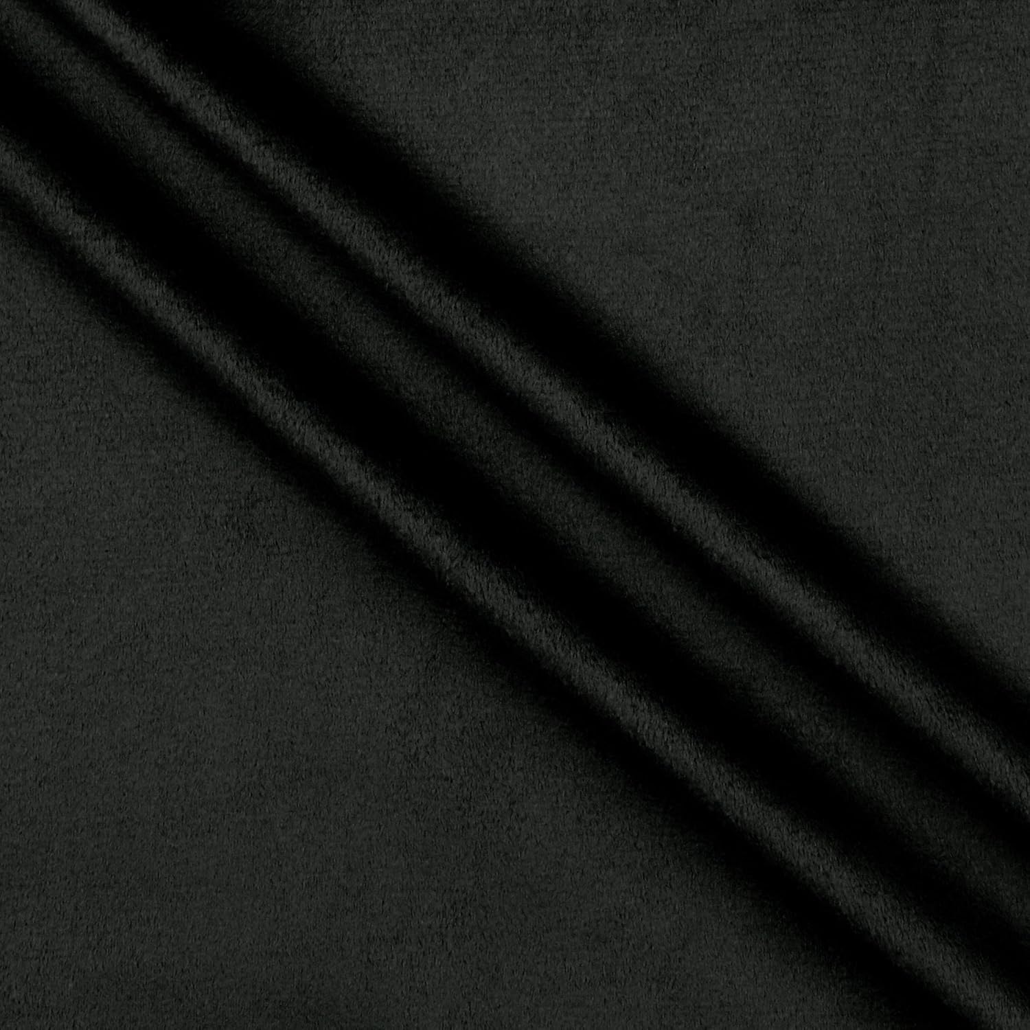 Rich Minky Smooth Black Fabric by the Yard