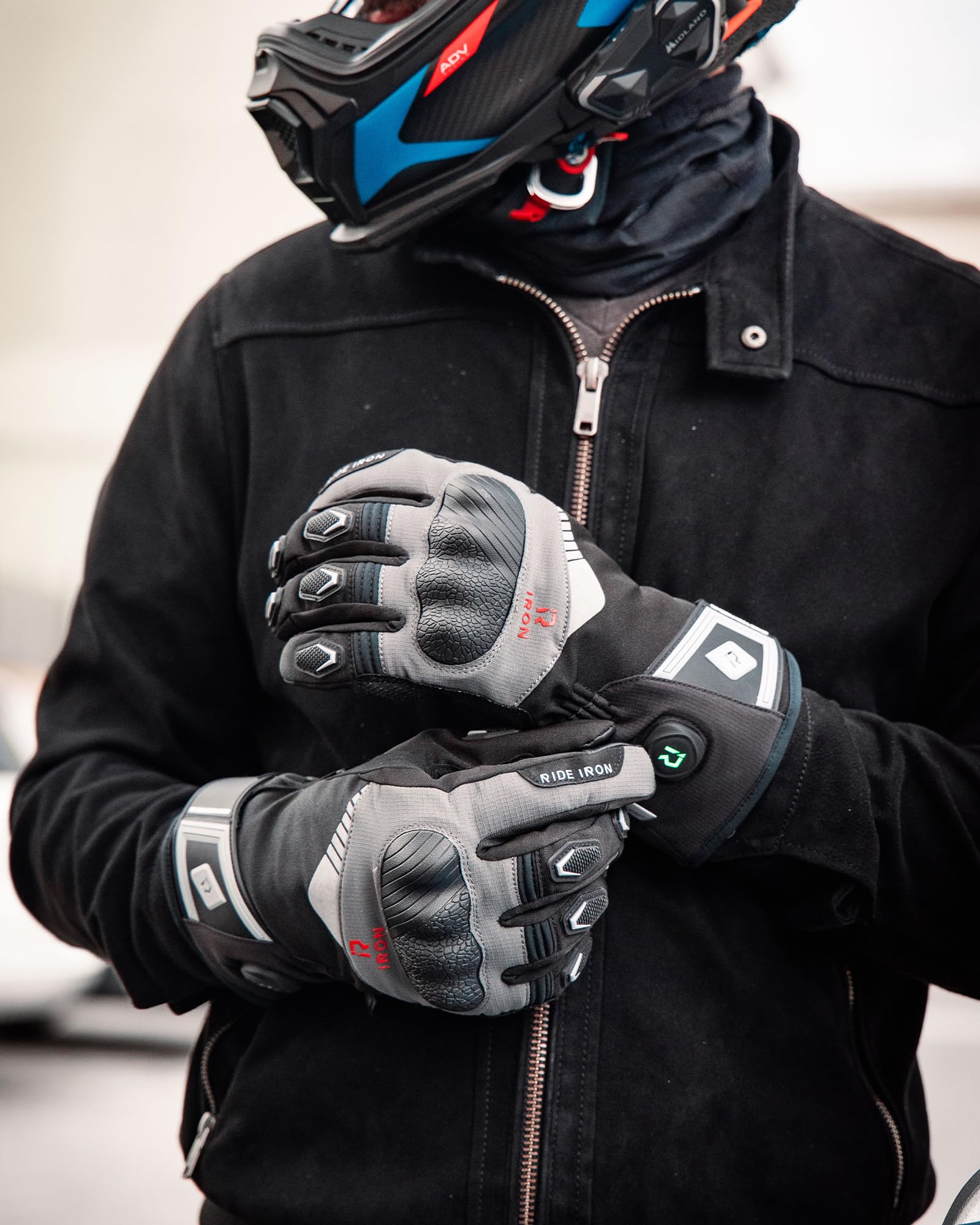 RIDEIRON Guantes Moto Calefactables, CE Nivel 1 KP, Pantalla Táctil | Calor hasta las puntas de los dedos, 3 niveles, modo inteligente, batería recargable de 7,4 V e impermeables, modelo: MG7501H