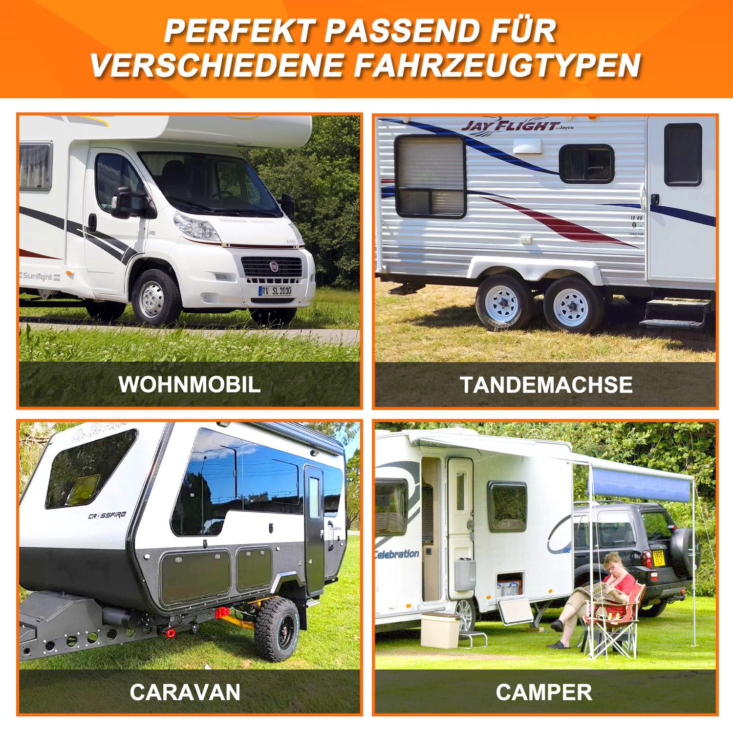 Lot de 2 cales de levage pour camping-car, 3 niveaux 4/7/10 cm, charge maximale 3,5 t, cales d'équilibrage en polyéthylène haute densité antidérapantes pour caravanes, camping-cars et remorques avec