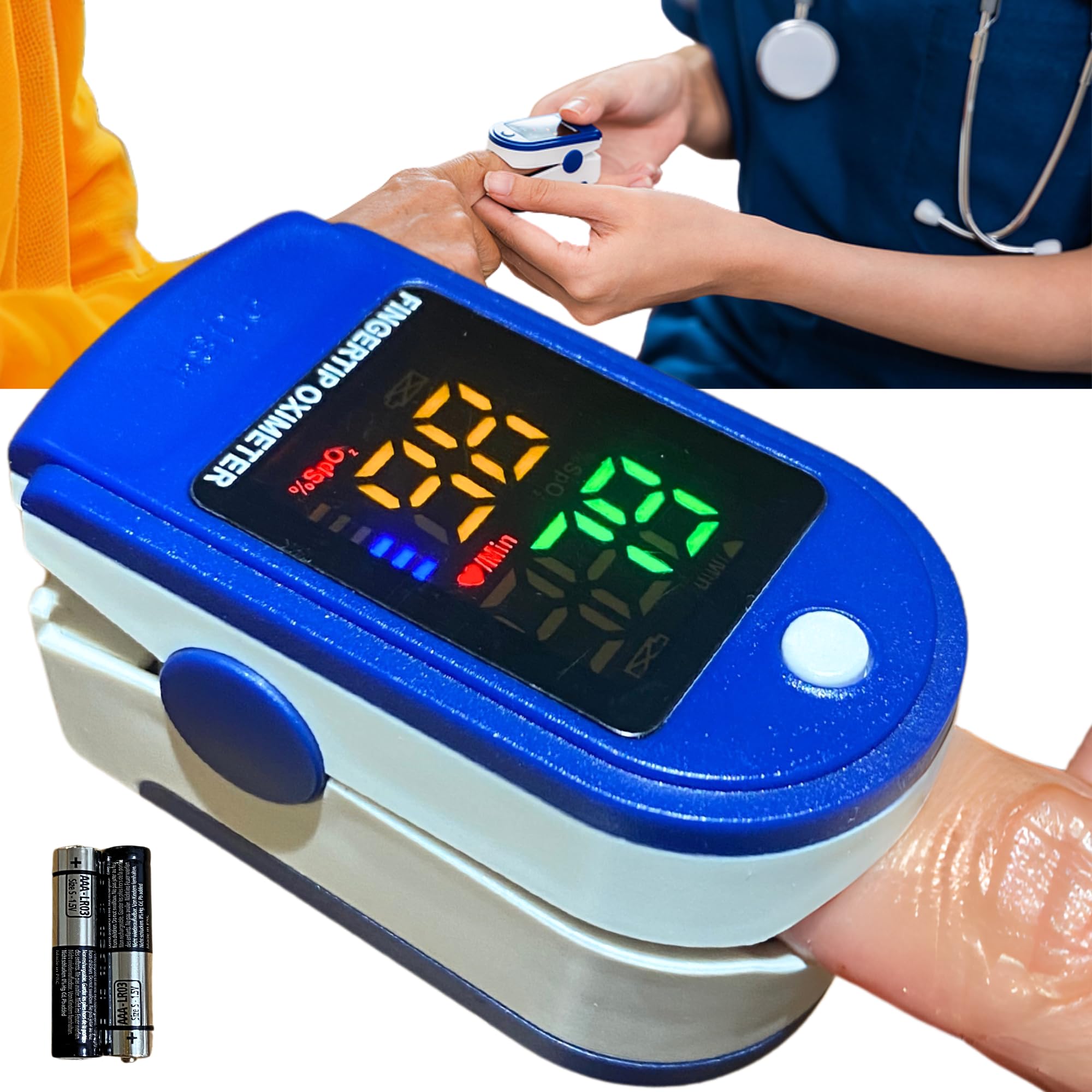 EURI | Pulsioxímetro | Oxímetro de Dedo Profesional | Pulsioximetro de Dedo Profesional | Pulsómetro | Oxímetro | Saturador de Oxigeno Dedo | Medidor de Oxígeno en Sangre Dedo | Medidor Saturación |