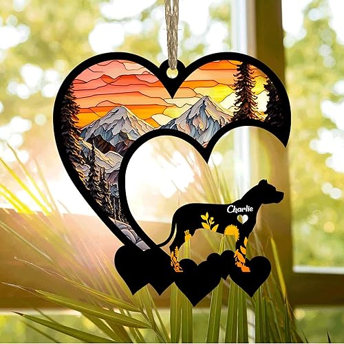 Miniatura 3 de LOVELYPOD Encantador atrapasoles POD Dogo Argentino, Memorial personalizado Dogo Argentino con nombre, atrapasoles de pérdida de Dogo Argentino,