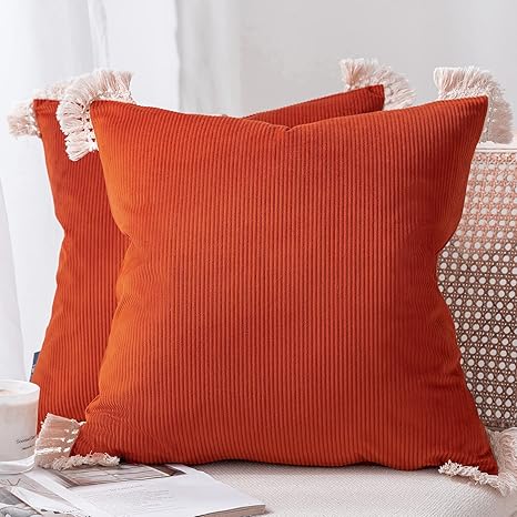 brick colored throw pillows