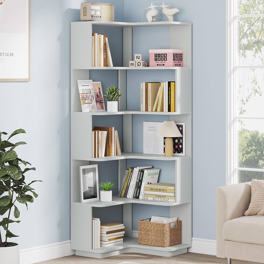 Amazon.com: Tribesigns 6-Tier Corner Bookshelf, 64.96 Inch