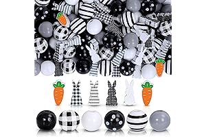 Whaline 230Pcs Easter Wood Beads Set: Charming Rustic Easter Embellishments