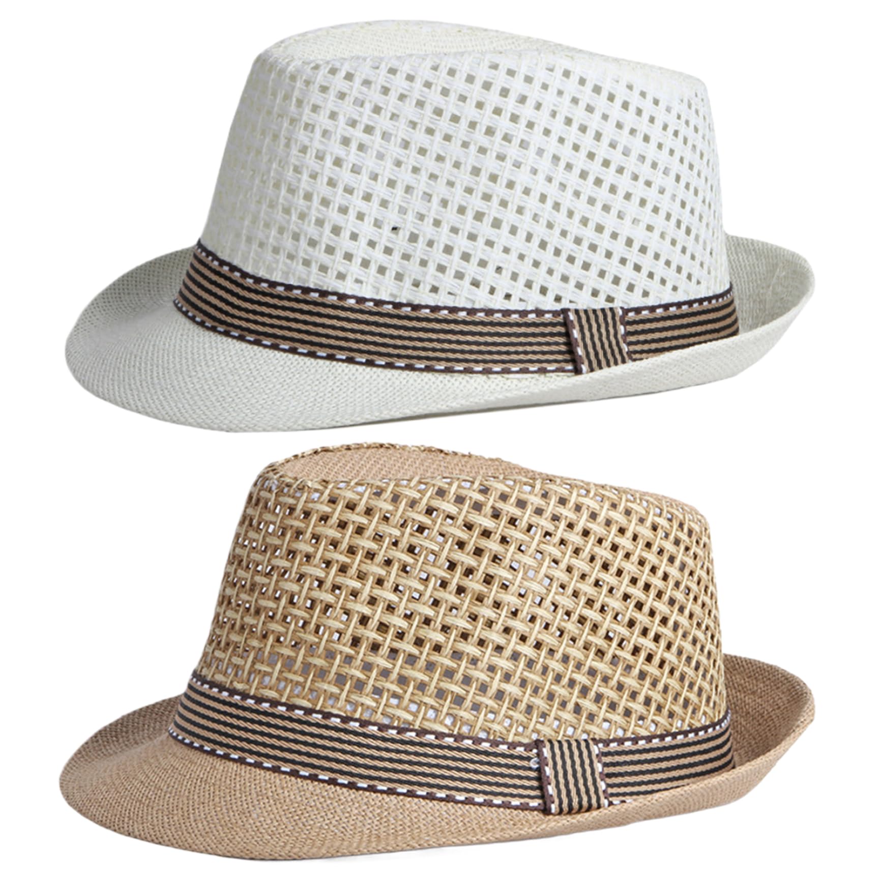 Kubanischer Hut atmungsaktiv strukturierter Stroh Fedora Hüte mit schweißabsorbierendem Liner Rustikal Packbares Fedora-Hüte für Männer, vielseitiges Außenzubehör im Freien für Sommerstrand, Fedora-H