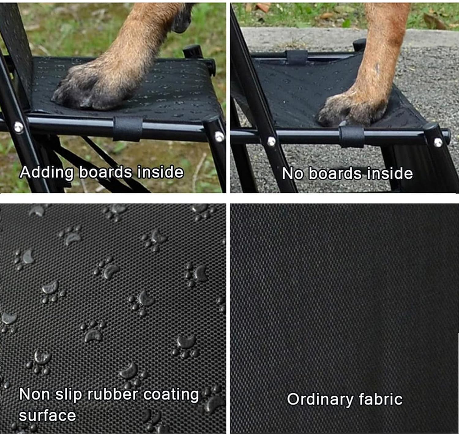 Dog Stairs for Large Dogs Foldable Lightweight Pet Ramps Pet Ladder Dog Car Steps with Non-Slip Surface for High Beds Trucks Cars and SUV Supports up to 150 lbs