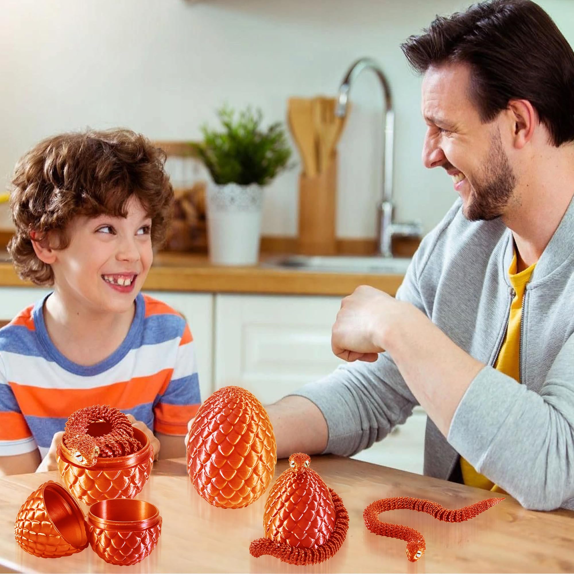 Juguete Serpiente Impresa 3D | Huevo De Pascua Colorido | 30 Cm Articulada | Material PLA | Regalo Para Niños Y Coleccionistas