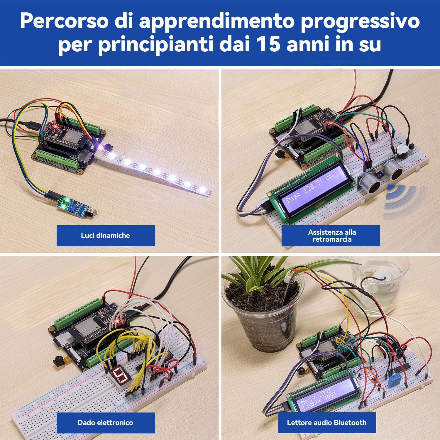 SunFounder ESP32 Ultimate Starter Kit con scheda di espansione ESP-32 Camera, Smart IoT e progetti avanzati, Python C Scratch per principianti e ingegneri (scheda di sviluppo e)