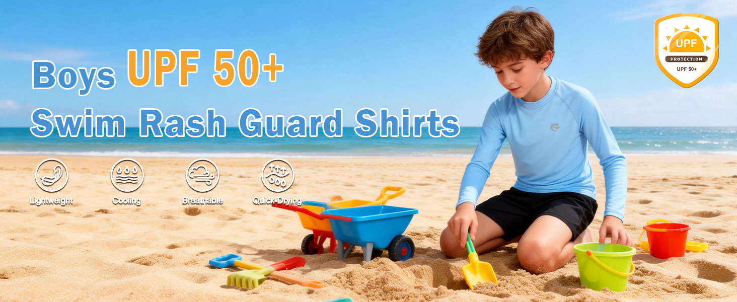 Kanu Surf Boys' Short Sleeve UPF 50 Rashguard Swim Shirt in
