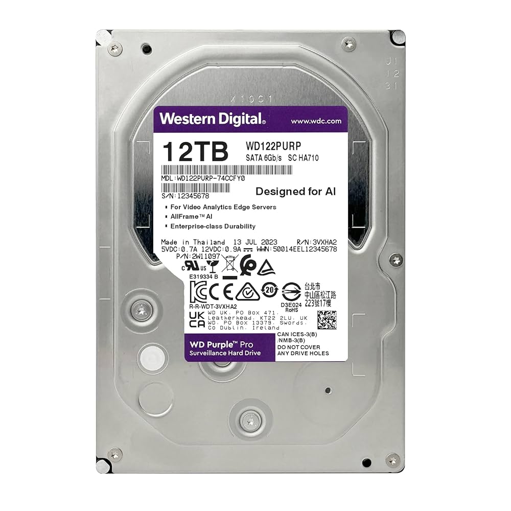 [新品] Western Digital HA710 12TB SATA HDD Amazon.com: Western Digital 12TB WD Purple Pro Surveillance