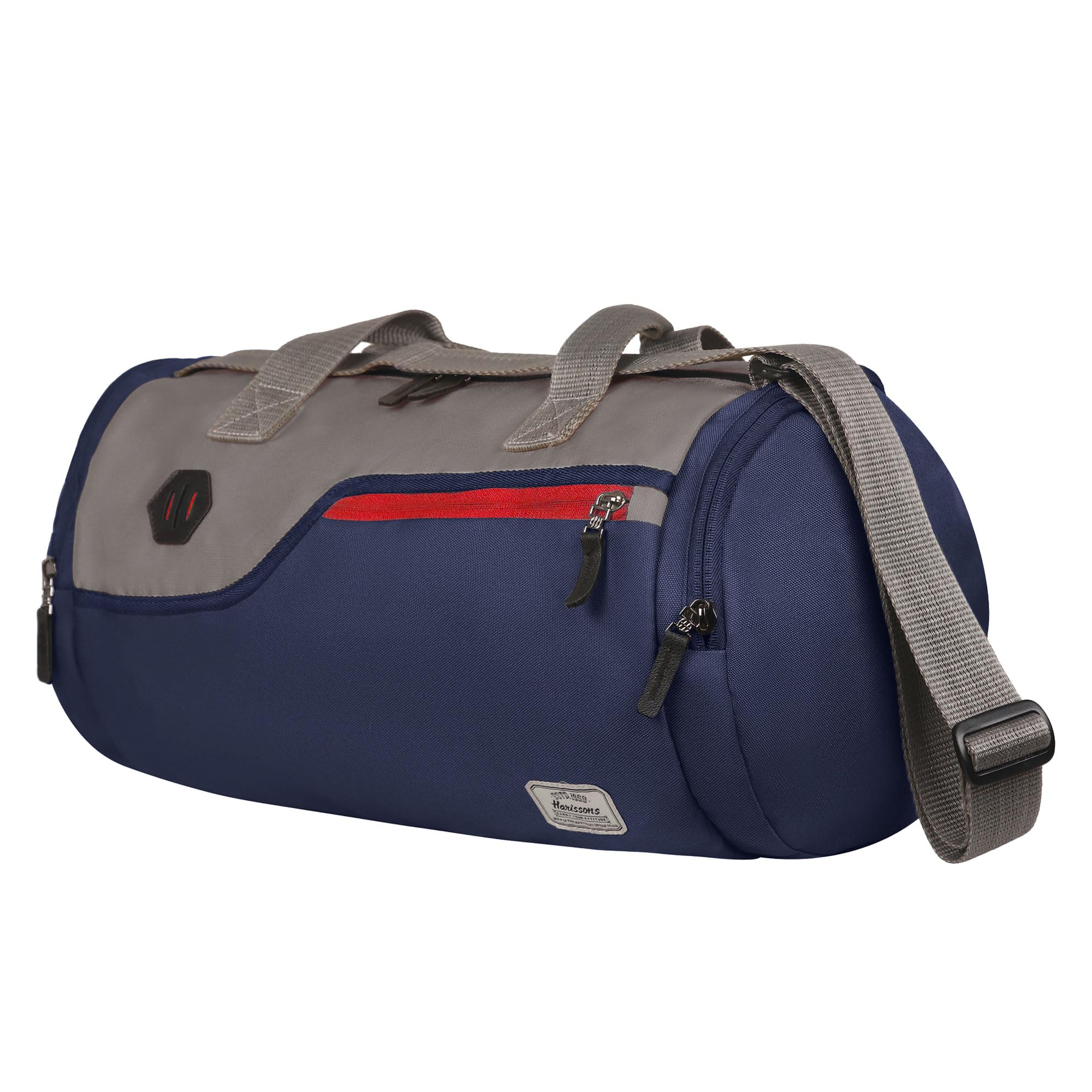 Harissons Casper 29L Sports Duffel Gym Bag for Men & Women with Spacious Main Compartment, 2 Side Pocket Access & Adjustable Shoulder Strap (Navy & Grey)-picture-13