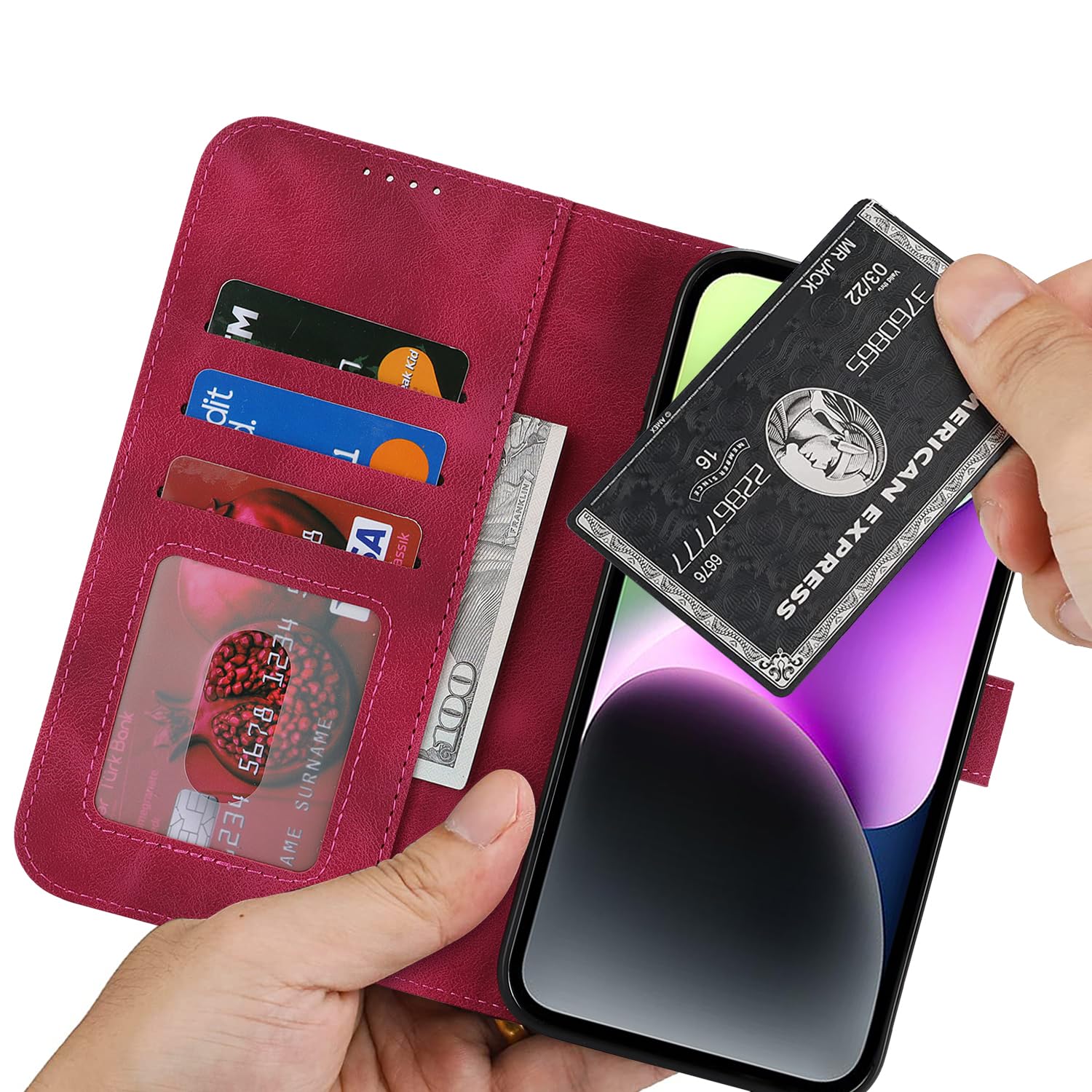 Card Holder Case For IPhone 11 Pro, Premium PU Leather Wallet Case With