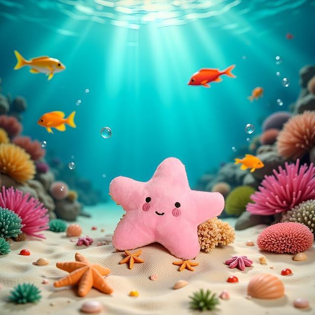 Foto 4 de 8 de JJLFresheners Weiy - Juguete chirriante de estrella de mar para perro, suave peluche vocal para perros…