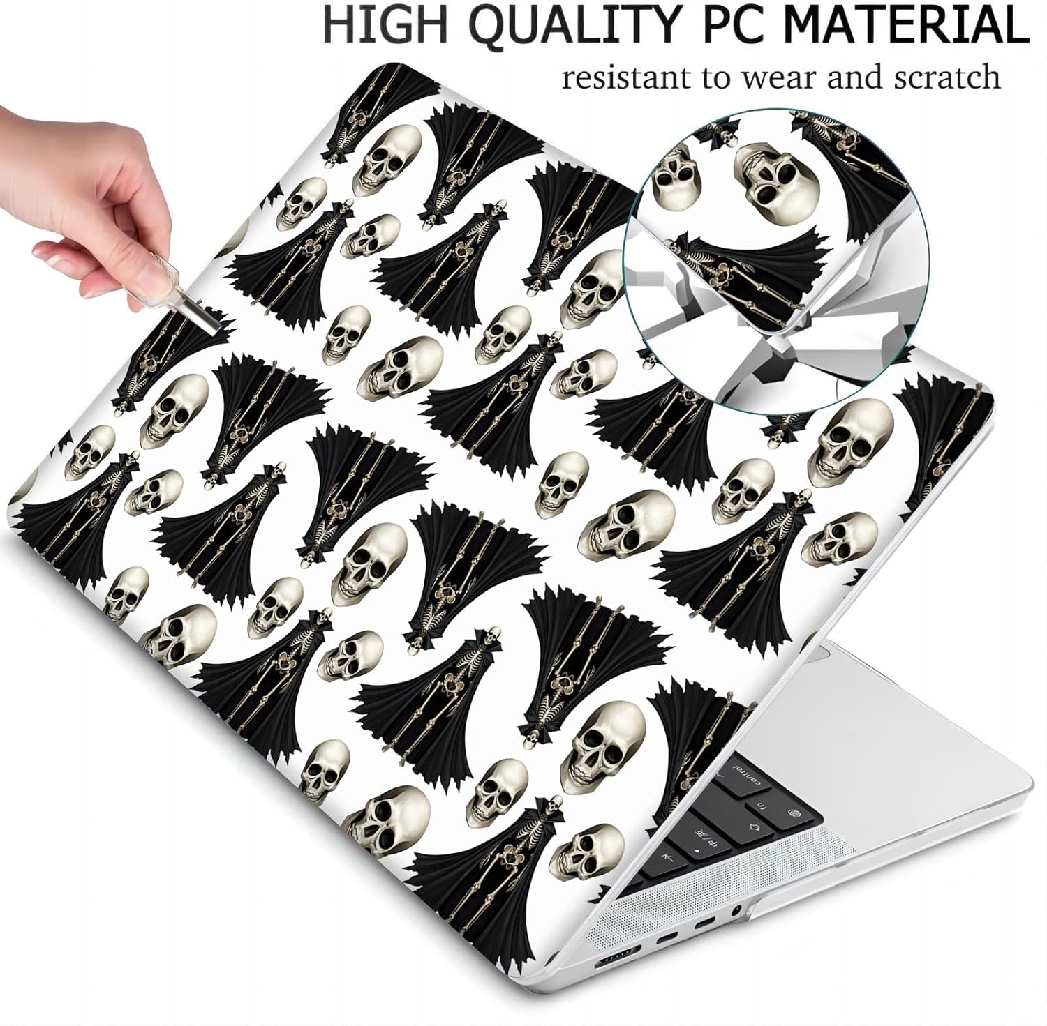 Compatible with MacBook Neo 13-inch, Hard Shell Case with Keyboard Cover and Screen Protector (A3404 A18 Pro chip, 2026 Release) - Skull MD8585