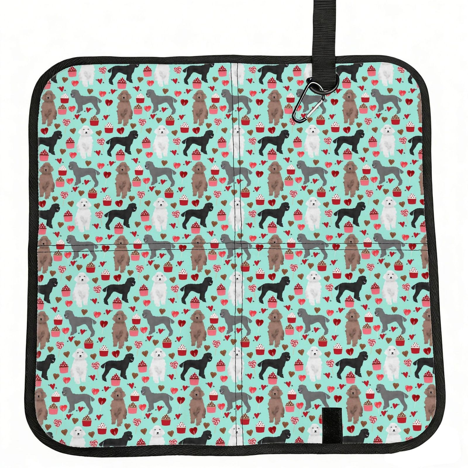ERCgad Poodles Dogs Print Foldable Seat Cushion Portable Chair Pad Lightweight Travel Outdoor Office Home