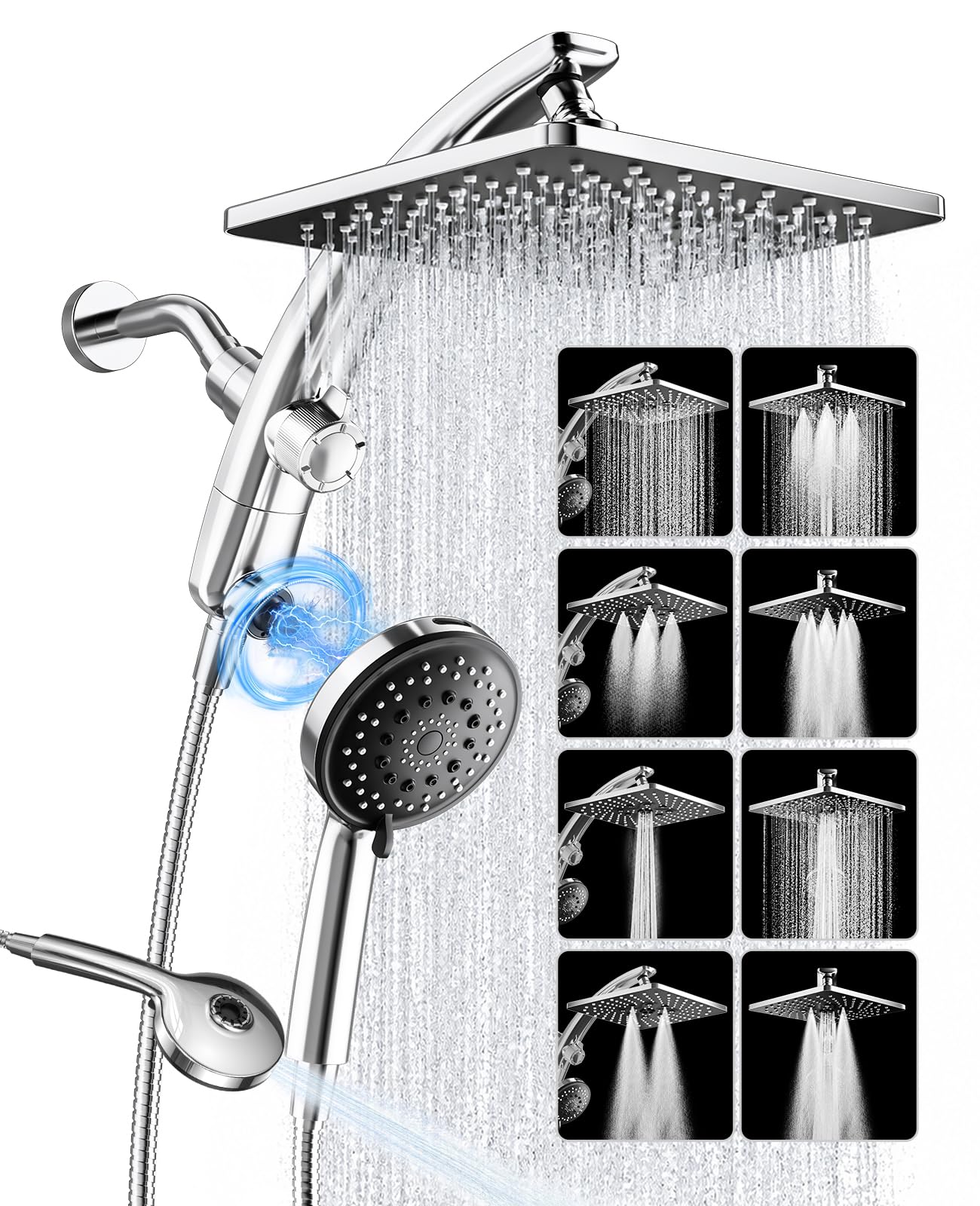 Veken 10' Square Shower Head with Handheld