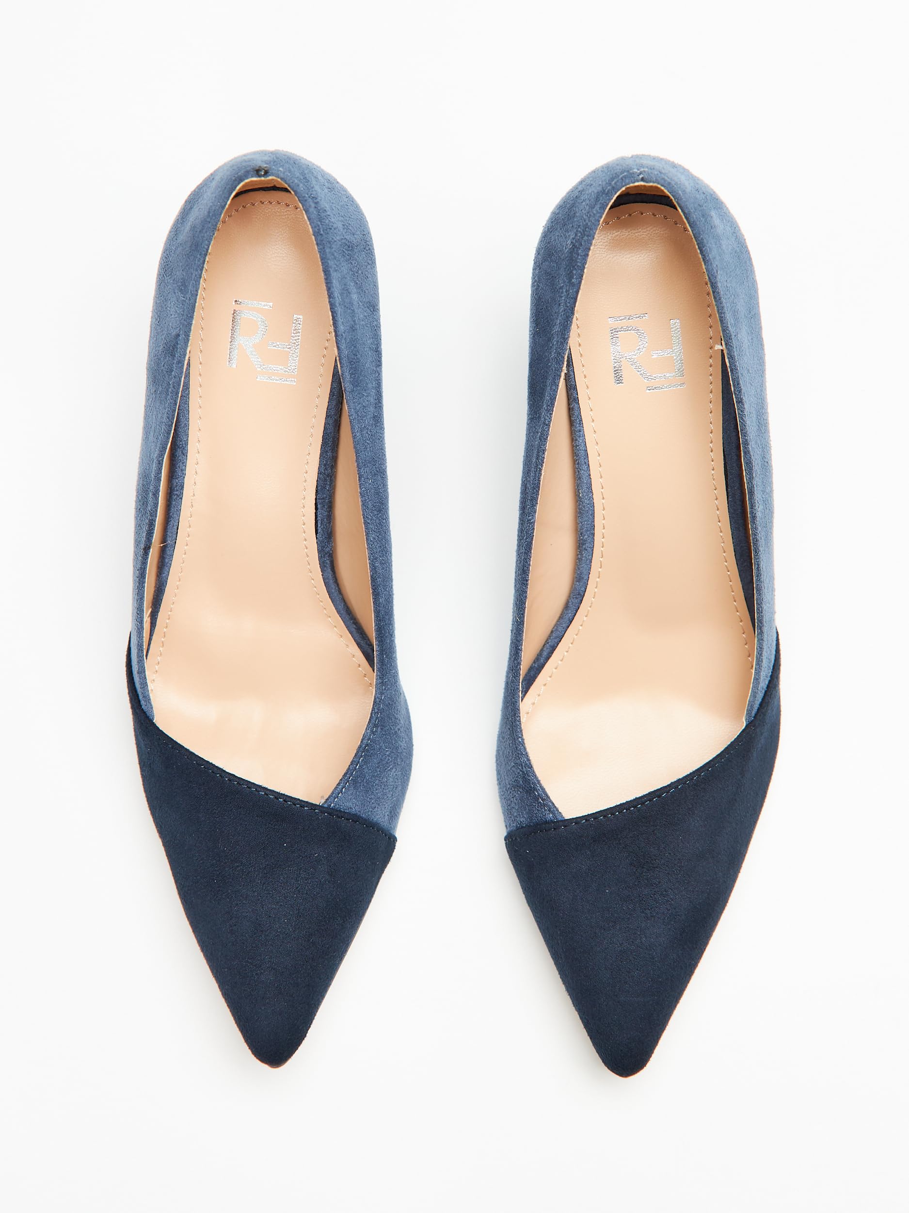 Scarpe con Tacco, Decollete con Tacco a Blocco, Blu/Navy, 8.5 cm, Сamoscio Sintetico, High Heels, 7041 (Navy MF, 35 EU)