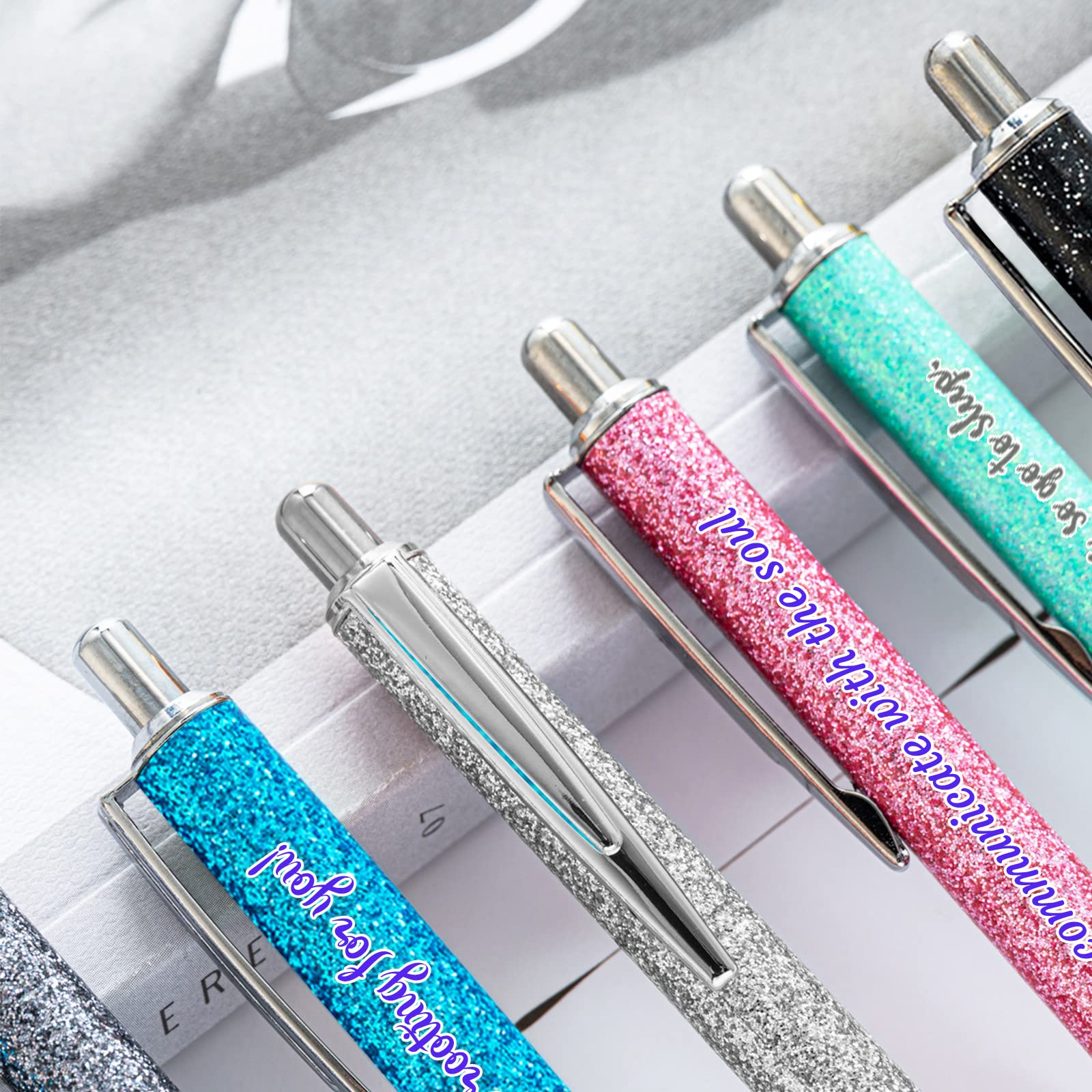 Maßgeschneiderte glänzende Kugelschreiber, personalisierte Kugelschreiber mit Segenstexten, Metall Kugelschreiber für Frauen, Dankeschön-Geschenke für Lehrer oder Mitarbeiter, schwarze Tinte