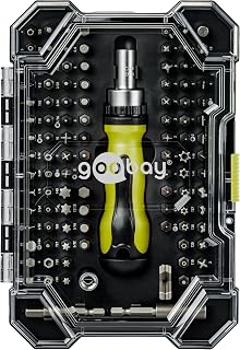 goobay 100-tlg. Schraubendreher-Set mit Ratschenfunktion/Präzisions-Bits aus S2-Stahl/Werkzeug-Set für Heimwerker, Reparatur & Montage/Inkl. Bit-Verlängerung & Adapter - 77844