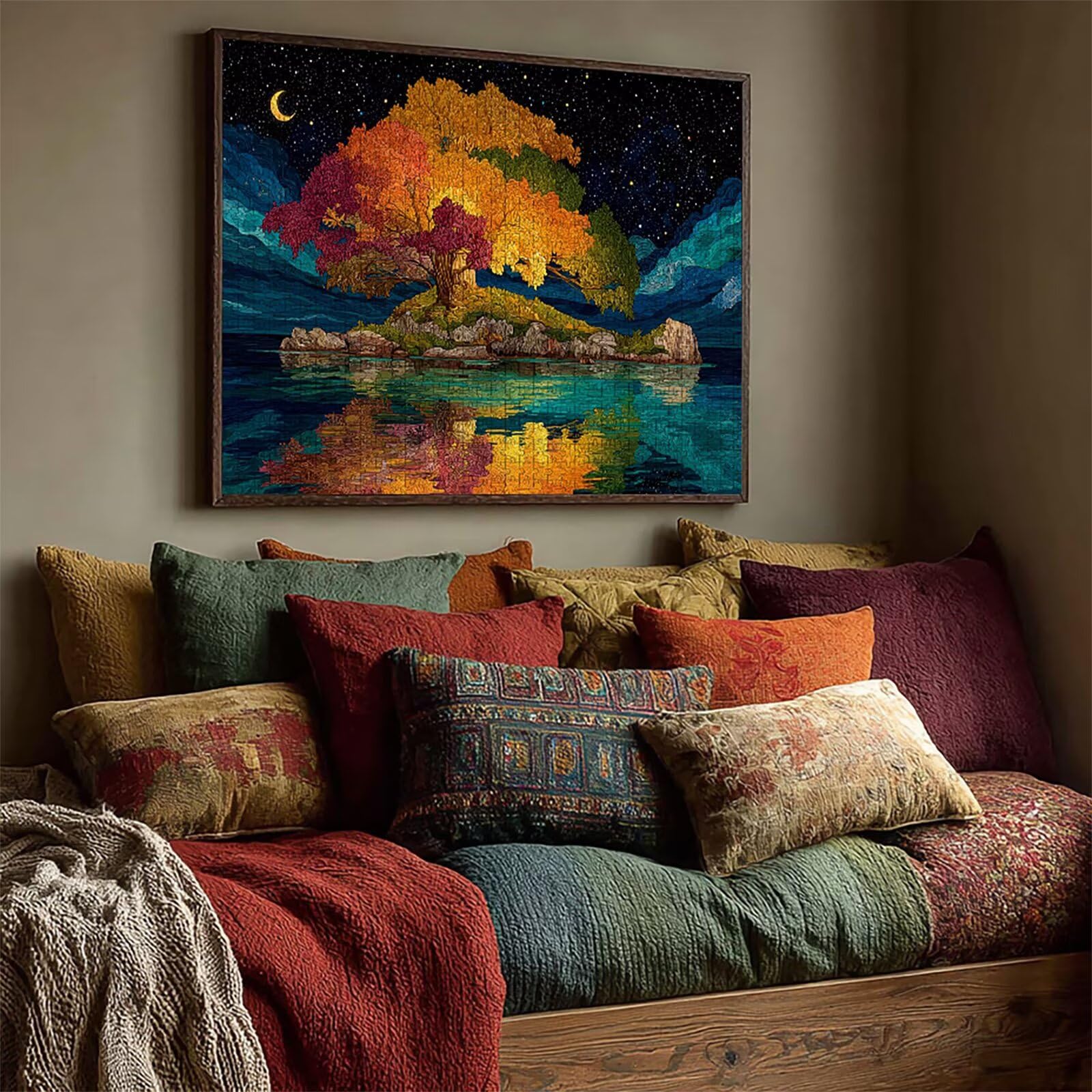 Puzzle 6000 elementów dla dorosłych drzewo, drewniane puzzle, 178 x 104 cm, części ściśle do siebie pasują, dla mężczyzn, kobiet, starszych seniorów, relaks i odstresowanie, prezenty, dekoracja