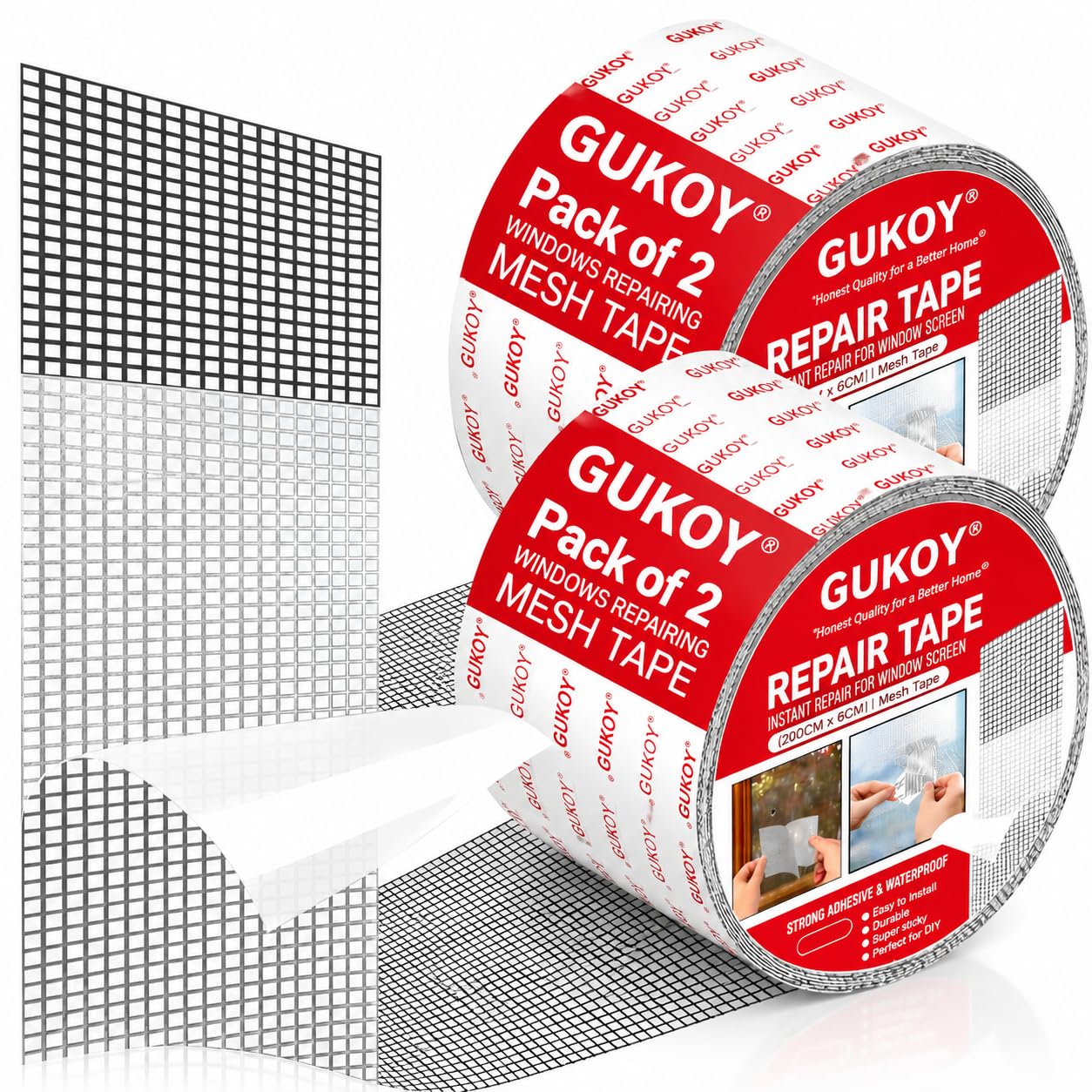 Mosquito Net Patch Repair Tape, Window Screen Repair Tap, Strong Adhesive & Waterproof Window Mosquito net Covering Mesh Tape for Door Tears Holes Screen Patch Repair (200Cm X 5CM) (2, Multi)