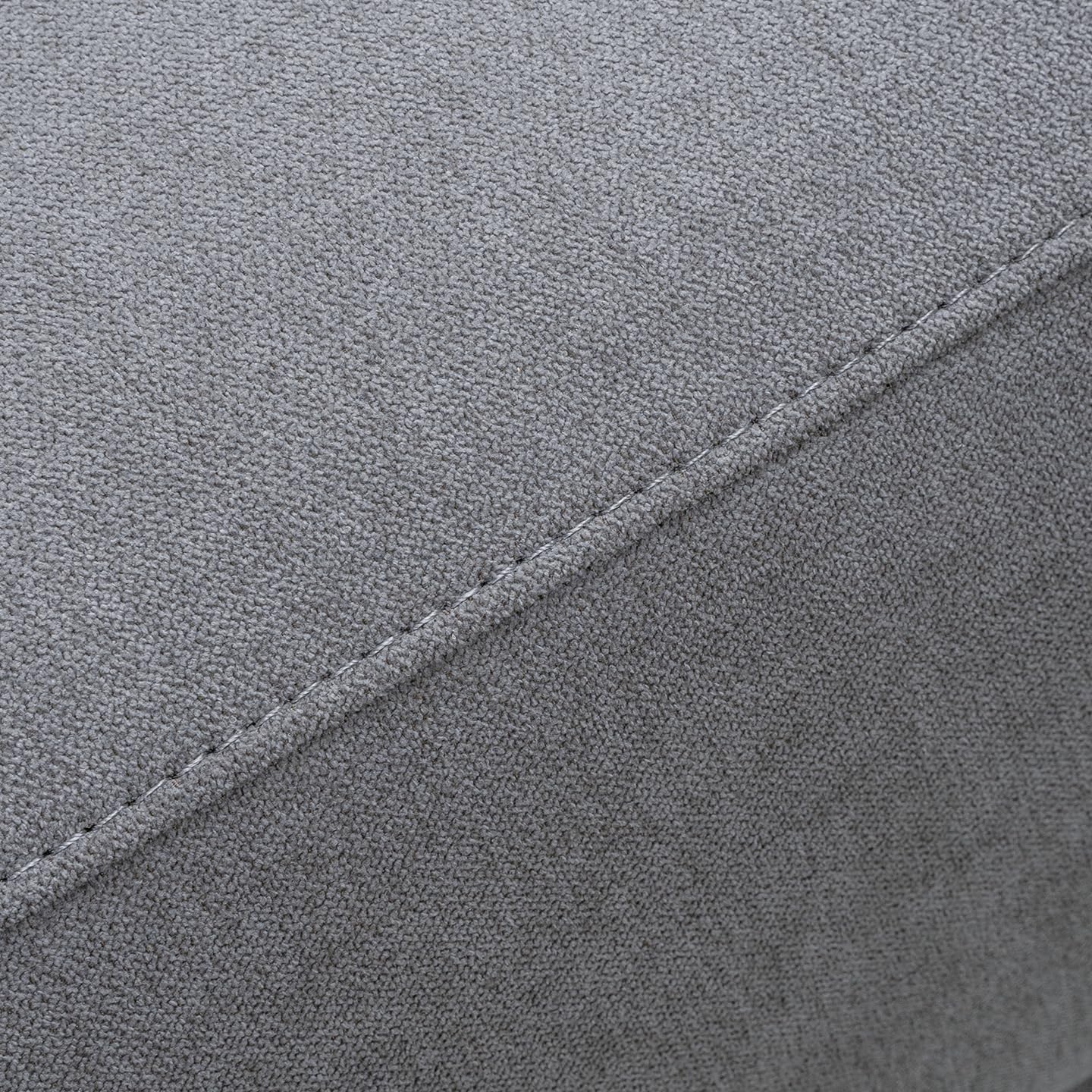 Gray Cotton Blend Gliding Ottoman Footstool
