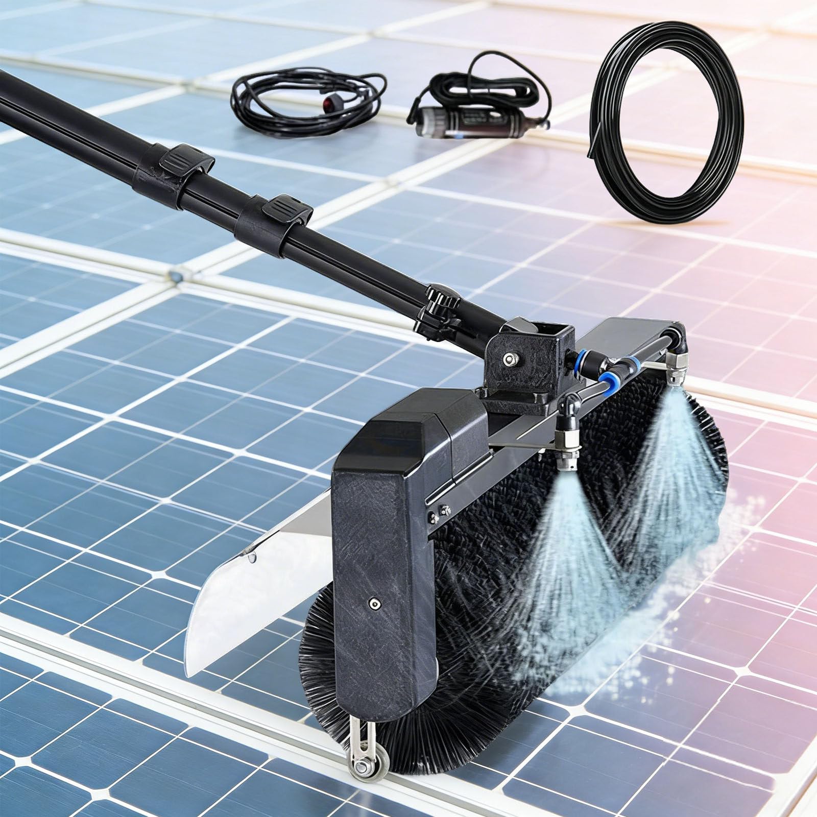 OLSKFUH Solar Panel Cleaning Kit - Water Fed Pole With Telescopic Brush And 350 Rpm Motor For Efficient Cleaning Of Solar Arrays, Billboards, And Fleet Vehicles,size_name-7.5m
