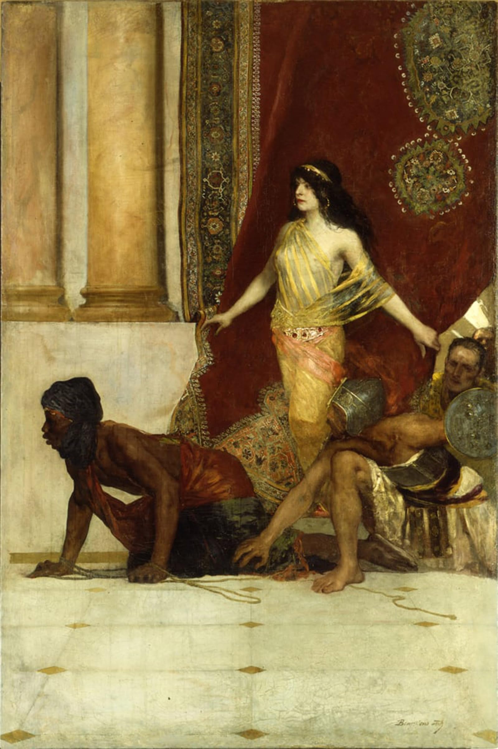 Artxlxxbn No Frame Famous Prints Artwork Pictures Poster Painting Art Delilah And The Philistines By Jean Benjamin Artwork Landscape Pictures For Home Decor 60X90cm