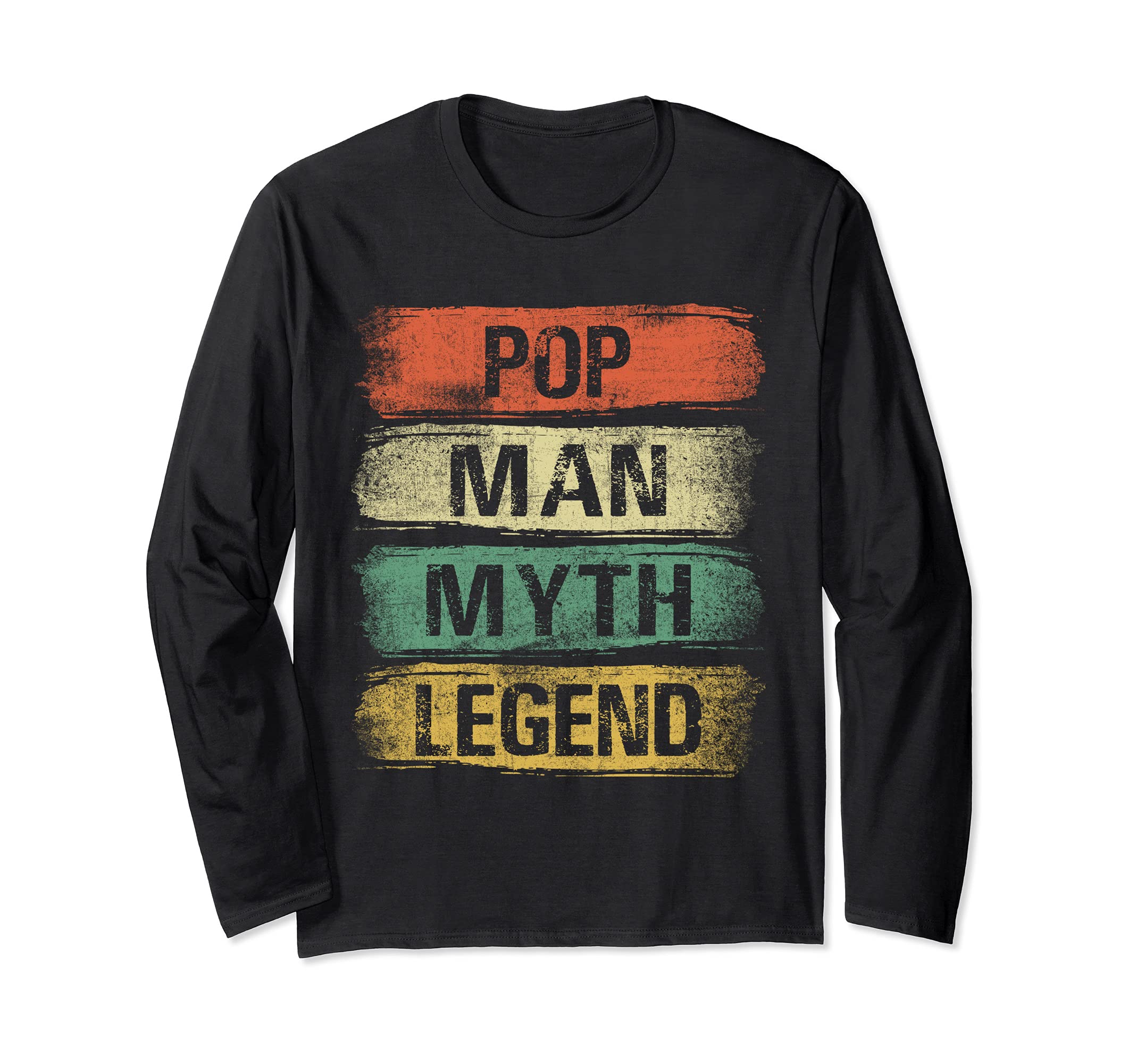 Pop Man Myth Legend Father's Day Vintage Pop Long Sleeve T-Shirt, Black