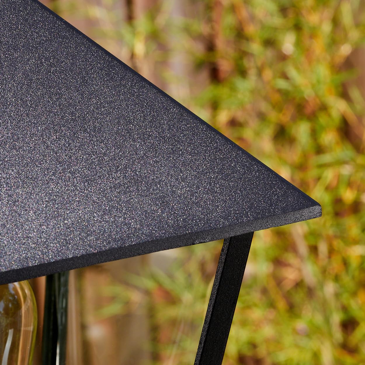 HOFSTEIN Außenwegeleuchte Anfei, Wegeleuchte aus Metall/Glas in Schwarz/Klar, Leuchte im Vintage/Antik/Landhaus-Design für Außenbereich/Garten/Terrasse, Höhe 230 cm, 1 x E27, ohne Leuchtmittel, IP44