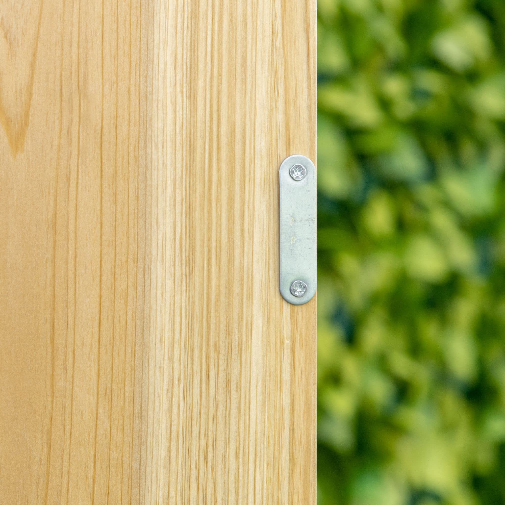Outsunny Armoire de Jardin, Armoire de Rangement de Jardin, avec Plateau en métal galvanisé étagère Double Porte avec poignée Pieds surélevés en Bois Massif 80 x 45 x 92 cm Bois Naturel