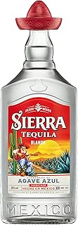 Sierra Tequila Blanco (1 x 700 ml) - The Original with the Red Sombrero from Mexico - Tequila Blanco with Fruity & Fresh Aromas - Ideal as a Shot with Salt & Lemon - 38% ABV