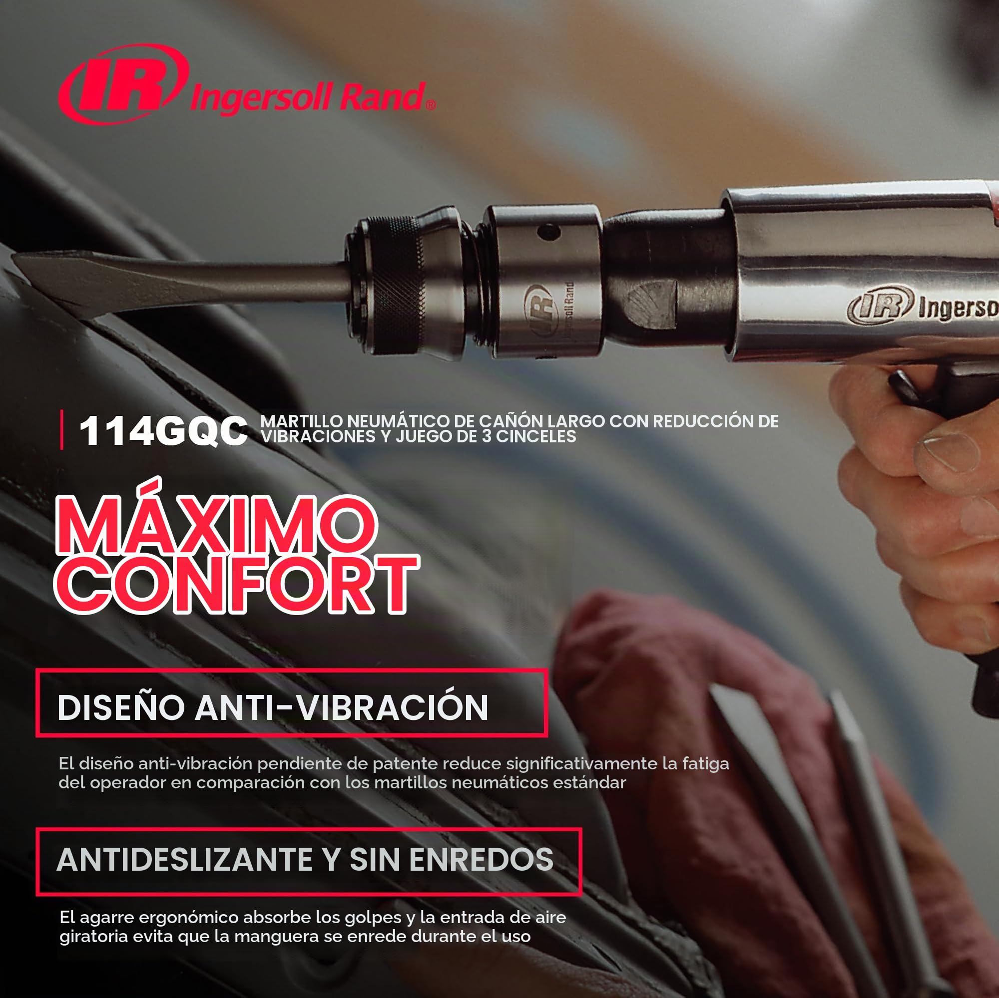 Ingersoll-Rand 114 gqc martillo de aire con cambio rápido y cincel Set