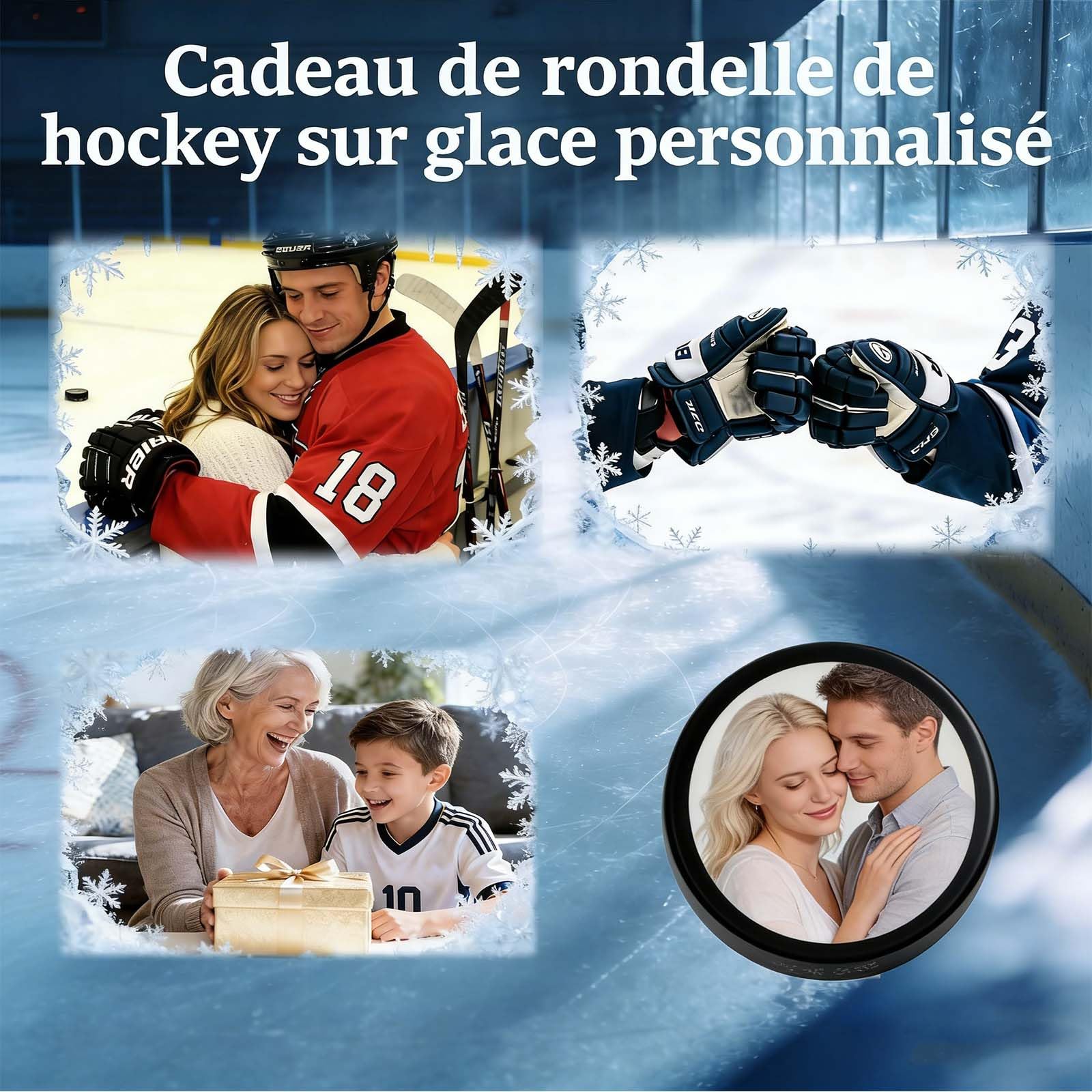 Générique Pucks de Hockey Personnalisée avec Photo et Nom – Palet en Caoutchouc, Taille et Poids Officiels – Cadeau Hockey Idéal pour Entraîneur, Joueur – Qualité Compétition pour Jeu et Déco