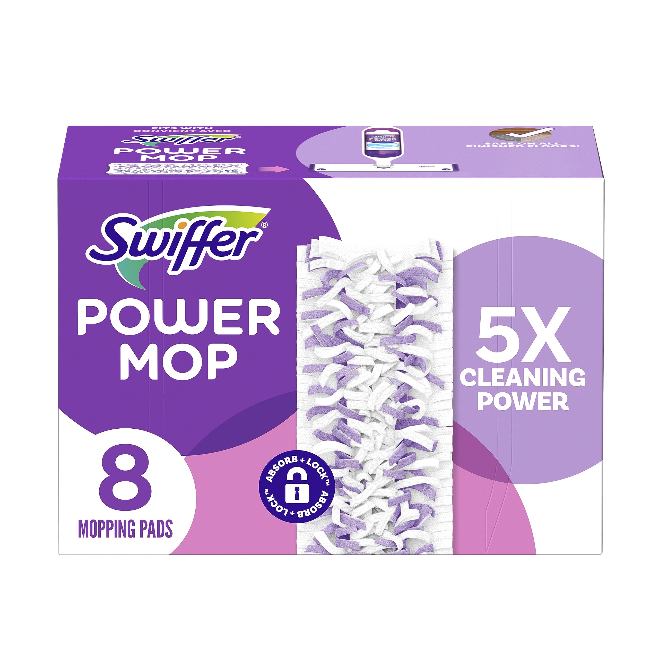 Swiffer PowerMop Mopping Pad, 8/Pack (08189)