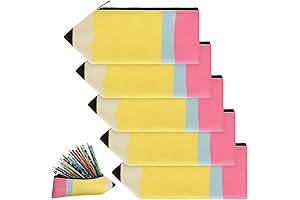 Kisston Pencil Cases for School, 6 Pack Pencil Shaped Pencil Pouch, Kawaii...