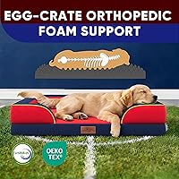 Vista 298 de Comfort Expression - Cama ortopédica para perros extragrandes, 53 x 42 pulgadas, cama impermeable y de apoyo de espuma con cojines removibles