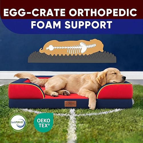 Miniatura 298 de Comfort Expression - Cama ortopédica para perros extragrandes, 53 x 42 pulgadas, cama impermeable y de apoyo de espuma con cojines removibles, con