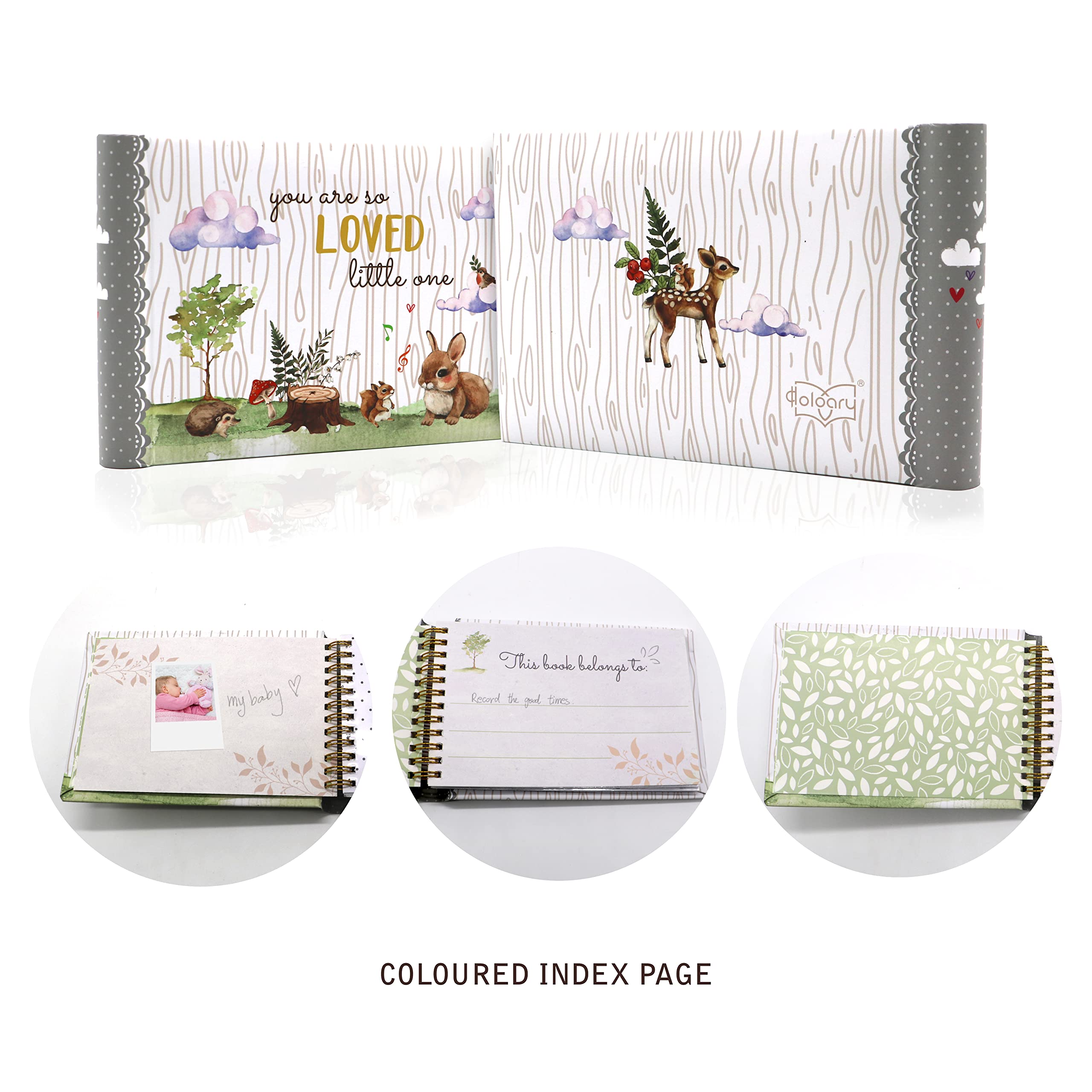 Holoary You Are So Loved Little One Grandma's Brag Book, Small Baby Photo Album 4” x 6” 32 Photos, Woodland Animals Design - Image 4