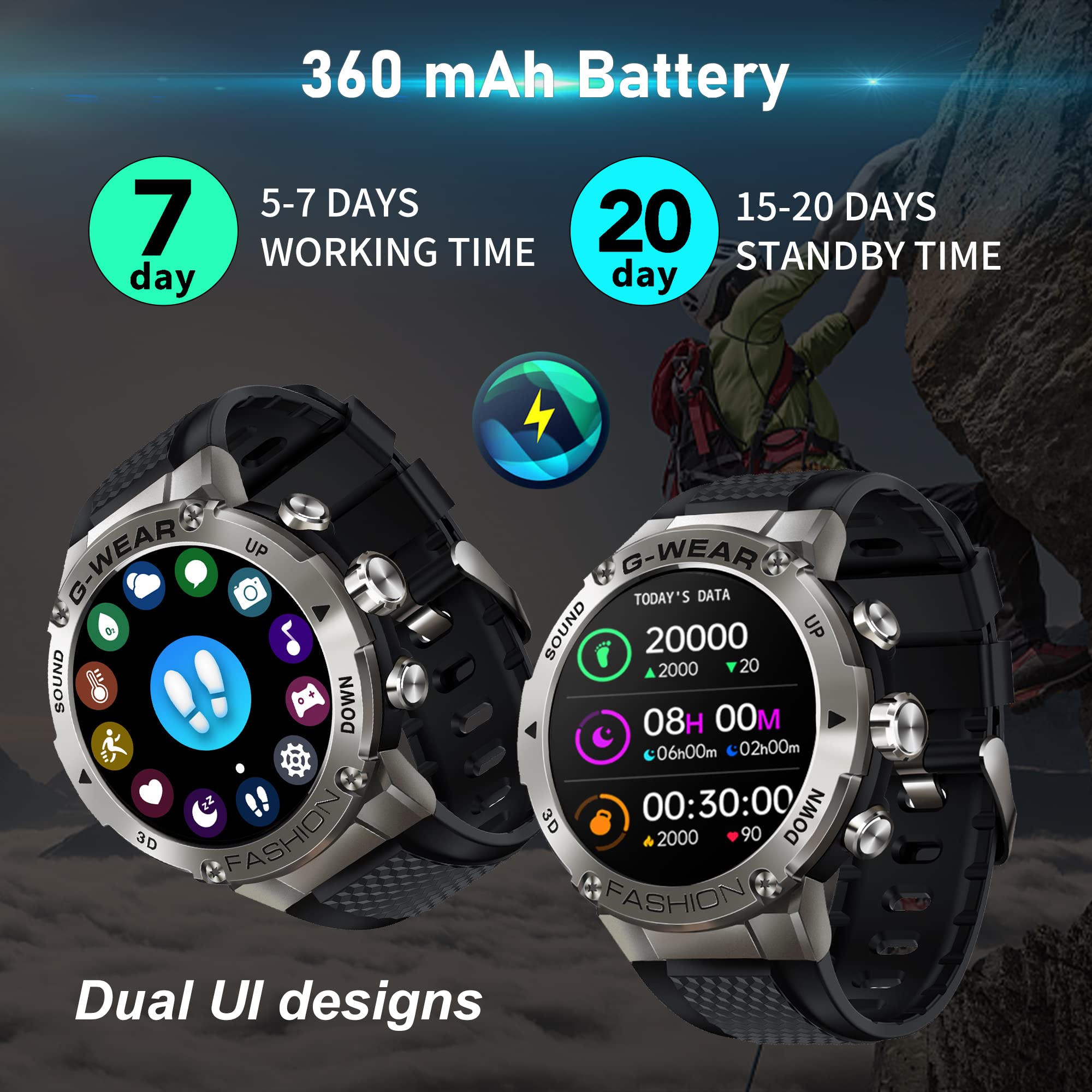 Gucabe military smart watch Clearance